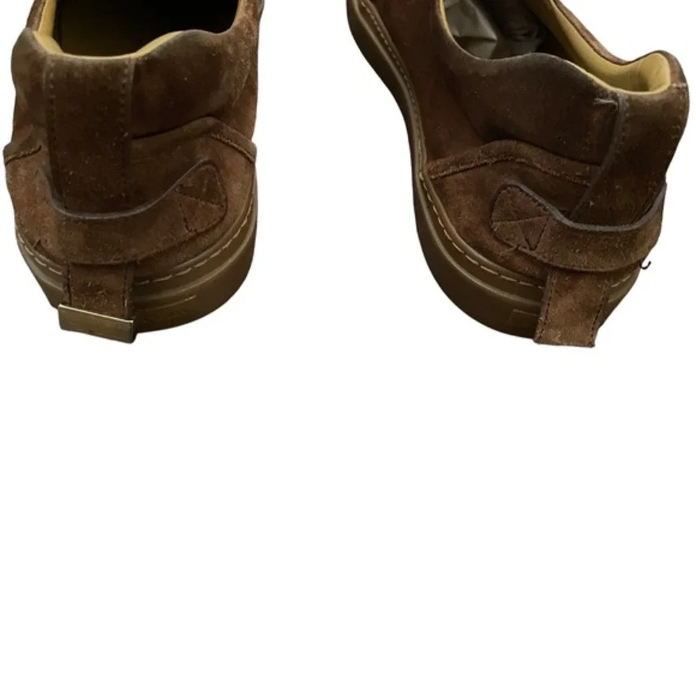 BUSCEMI Mens Brown‎ Woven Leather Suede Slip On Loafers Italy 48 Quiet Luxury